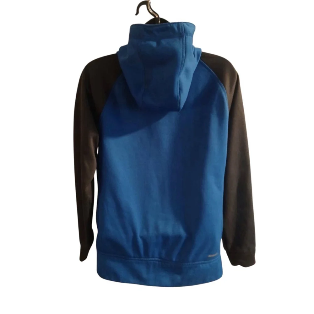 Adidas Youth Blue & Black Colorblock Full-Zip Hoodie - Size L (14/16) - JC415